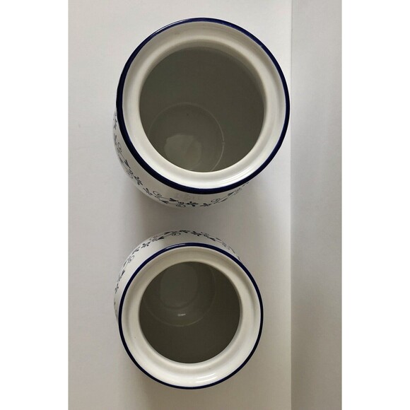 HOME BY TARGET COFFE AND SUGGAR BOWL W/LID CERAMIC WHITE AND ACCENTS FLORAL BLUE - Picture 6 of 10
